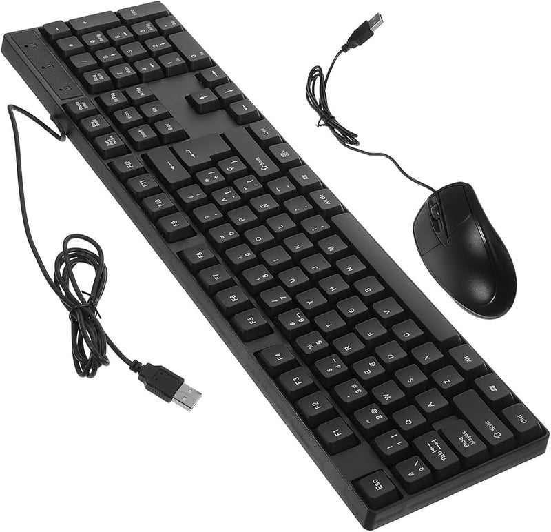 BESPORTBLE لوحة مفاتيح USB سلكية و مجموعة ماوس بتخطيط إسباني للكتابة الهادئة للكمبيوتر المحمول المكتبي - Image 1